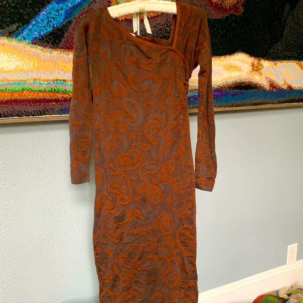 M by Missoni Brown Asymmetrical Dress
